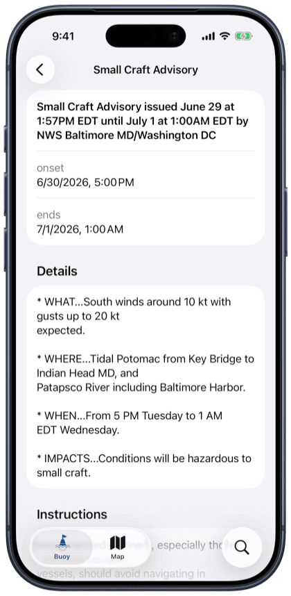 NOAA watches, warnings, and advisories